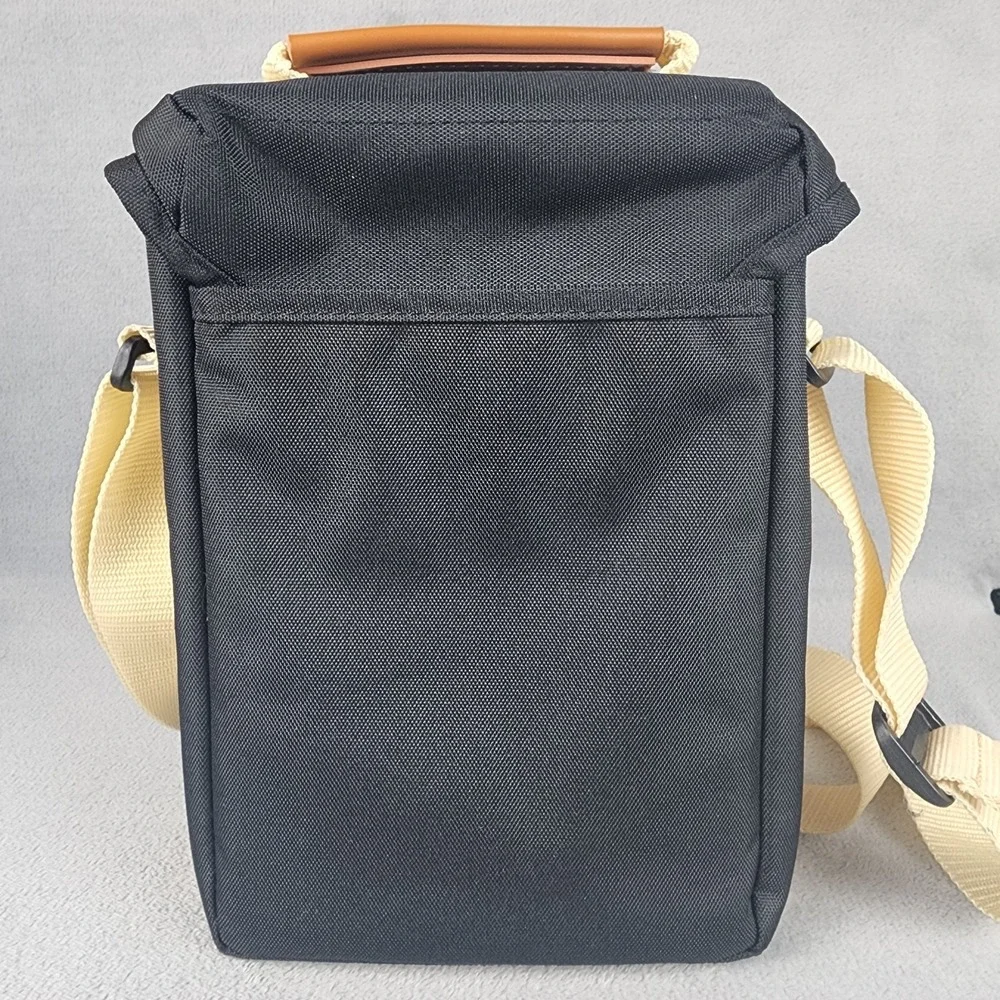 Vintage Canon Camera Shoulder Bag Black Tan Padded SLR DSLR Case Strap